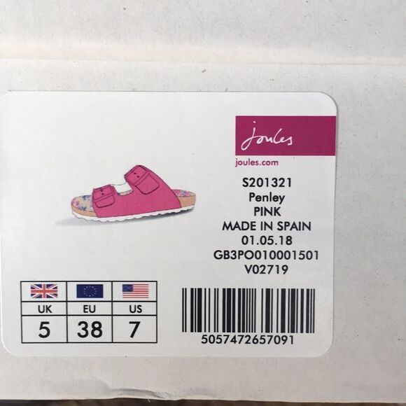 New Joules PENLEY PRINTED SLIDER SANDAL (run big - Picture 4 of 12